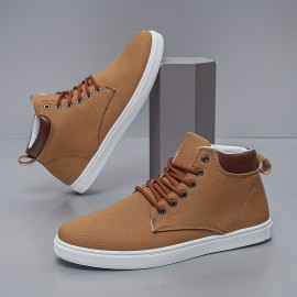 Canvas Skate Shoes With Good Traction, Men's Lace-up High Top Sneakers, Breathable , For Halloween