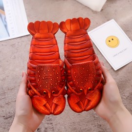 Men's Lobster Slide Sandals, Casual Non Slip Shoes, Open Toe Shoes For Outdoor Beach, Spring And Summer