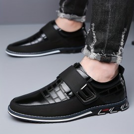 Men's Dress Loafers Shoes With Hook And Loop Fastener, Business Formal Office Shoes, Casual Walking Shoes Slip-on Shoes For Men