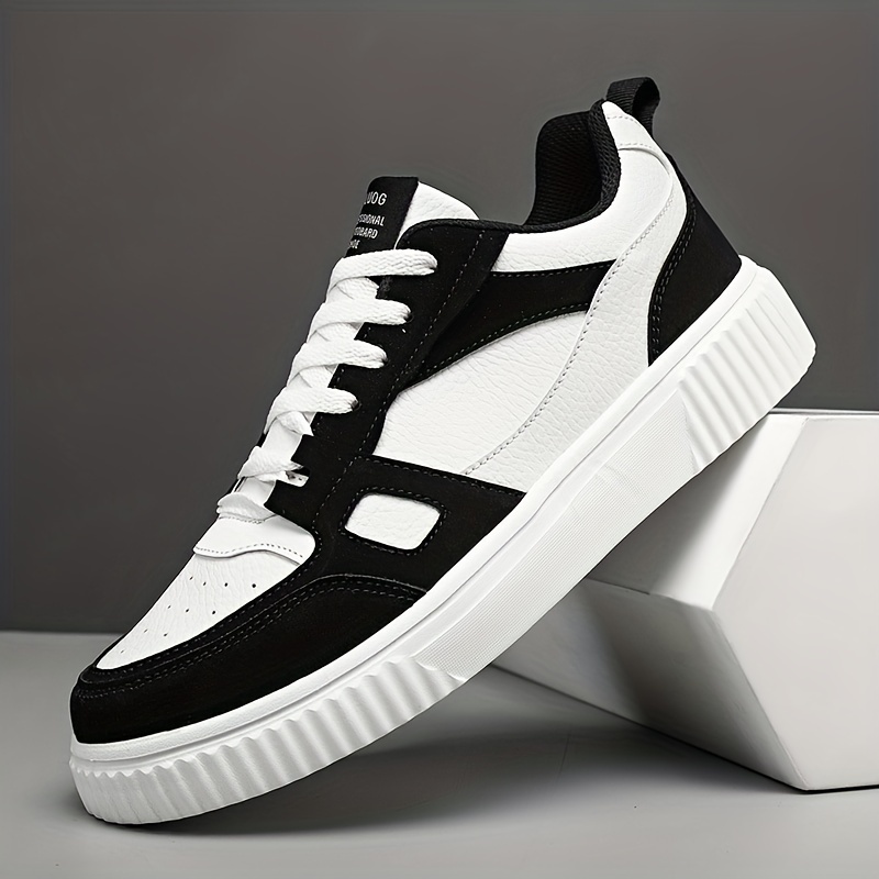 mens color block trendy skate shoes wear resistant non slip sneakers mens footwear details 2