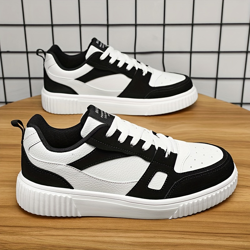 mens color block trendy skate shoes wear resistant non slip sneakers mens footwear details 3