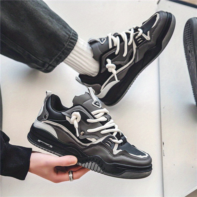 mens lace up trendy sneakers skate shoes with good grip breathable for halloween details 11