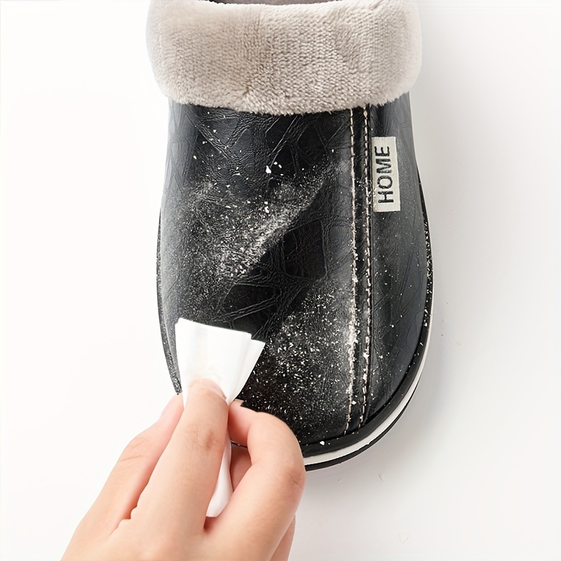 water repellent home slippers soft cozy house slippers anti skid slip on shoes indoor for men winter shoes details 4