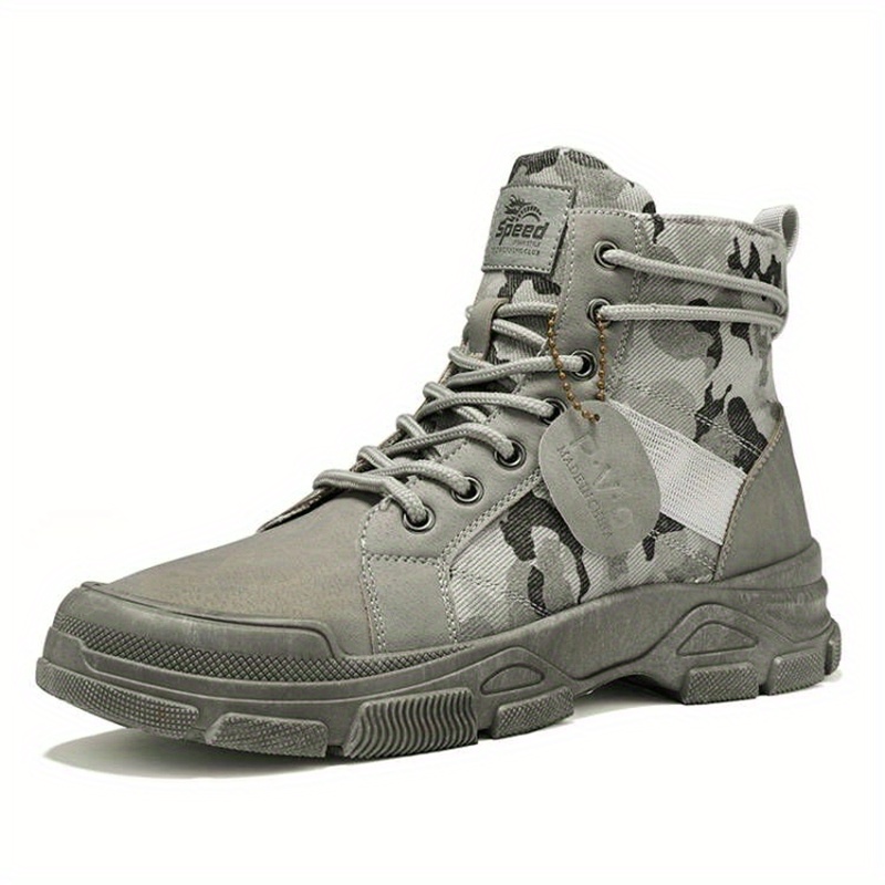 mens tactical camouflage high top lace up boots with assorted colors casual outdoor training hiking trekking shoes details 5