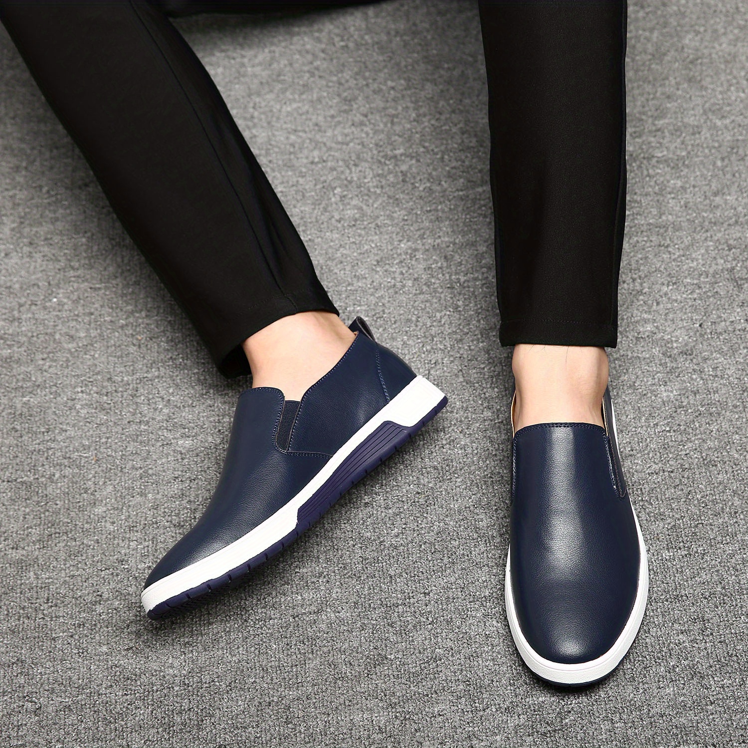 mens comfortable slip on smart casual shoes minimalist flat loafers fathers day gifts details 10