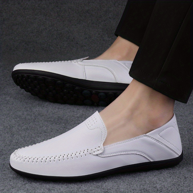 mens stitch detail loafer shoes comfy non slip slip on shoes mens shoes spring and summer details 1