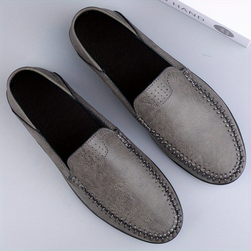 mens stitch detail loafer shoes comfy non slip slip on shoes mens shoes spring and summer details 6