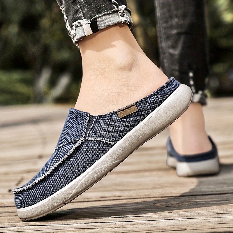 mens canvas slip on loafer shoes breathable lightweight sneakers details 15